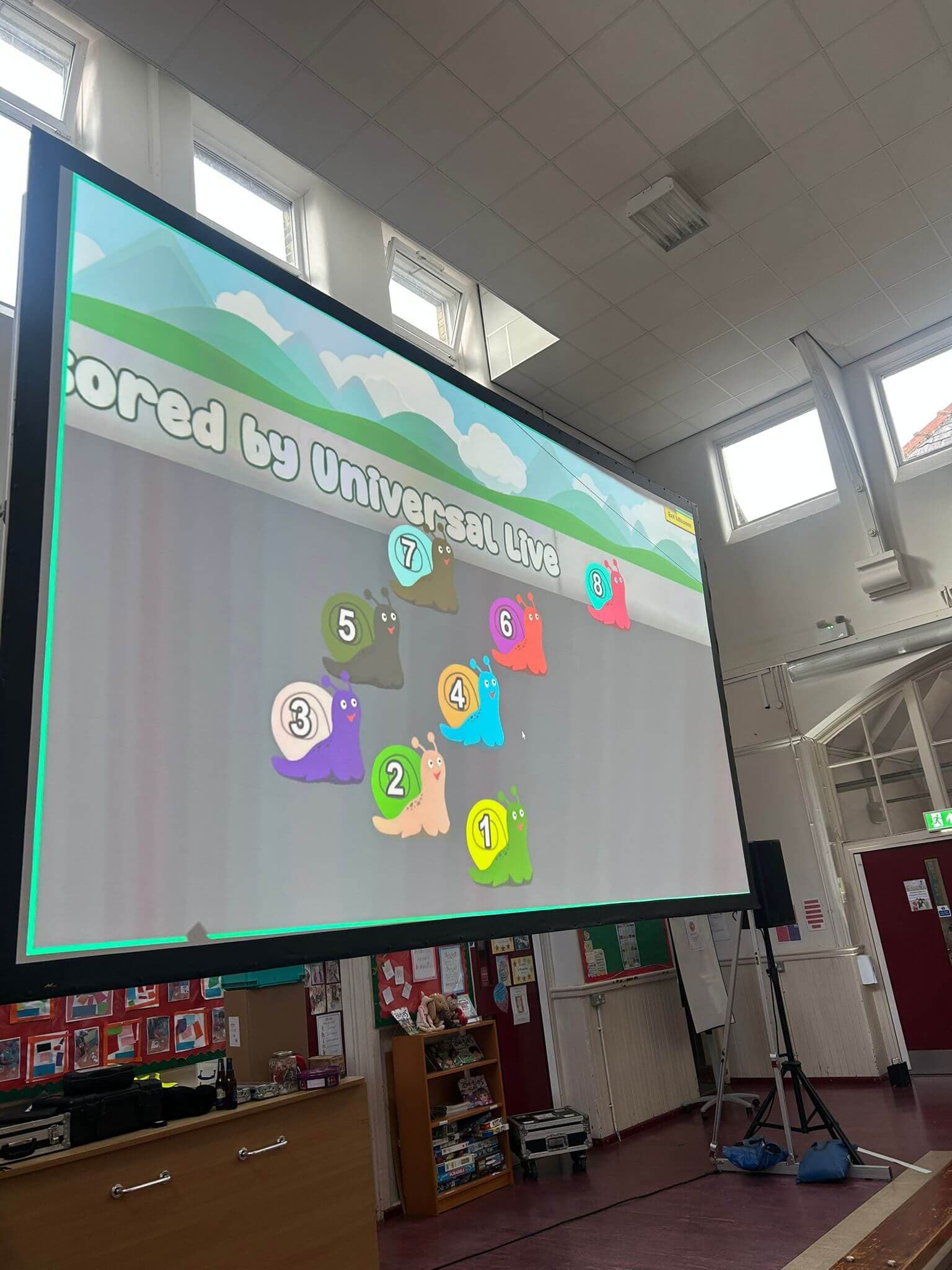 Decorated school hall, ready for Race Night